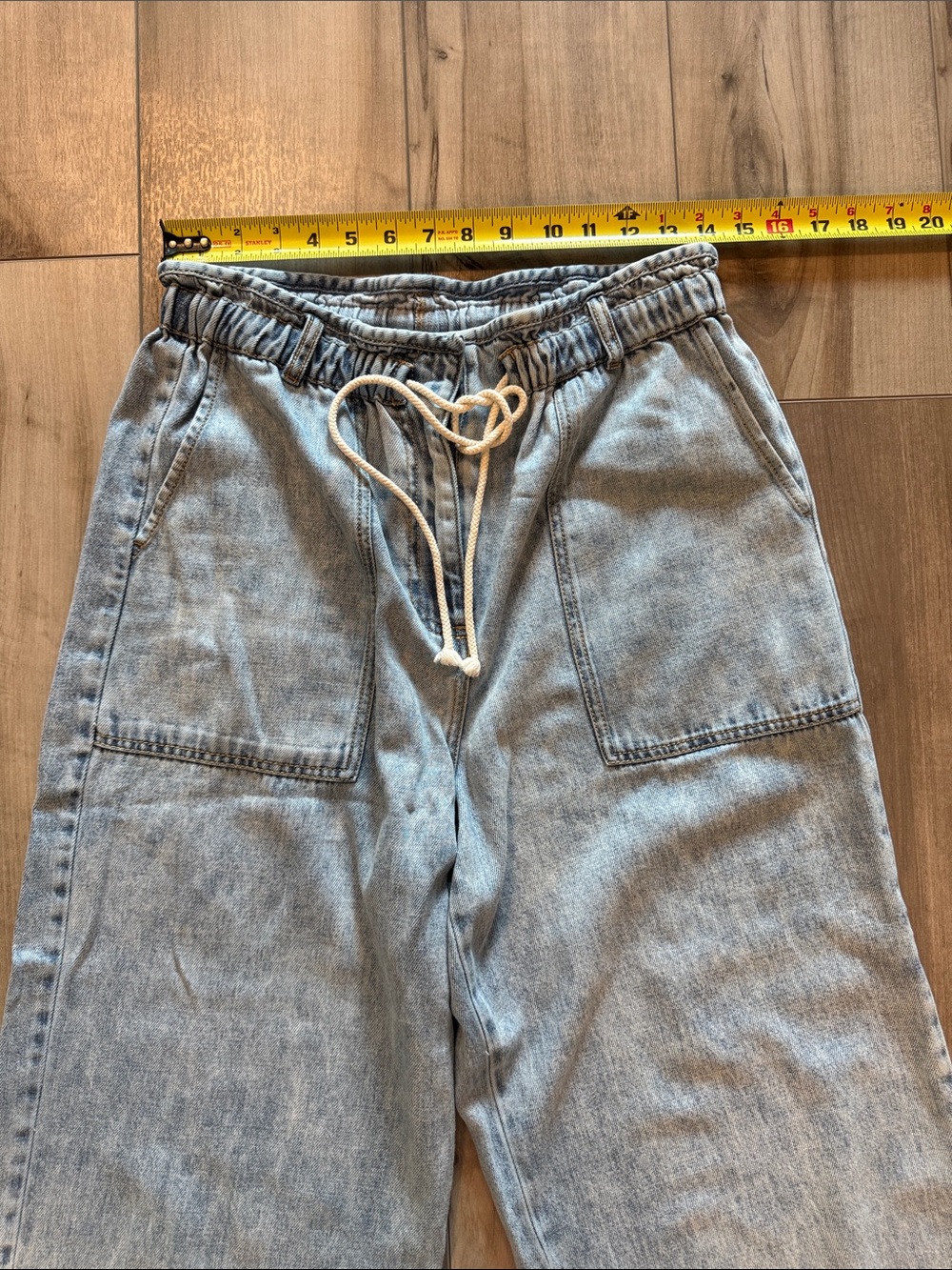 NEW RAILS High Rise Wide Leg Drawstring Denim Trousers Pants Jeans Look.  Size M - Picture 10 of 13